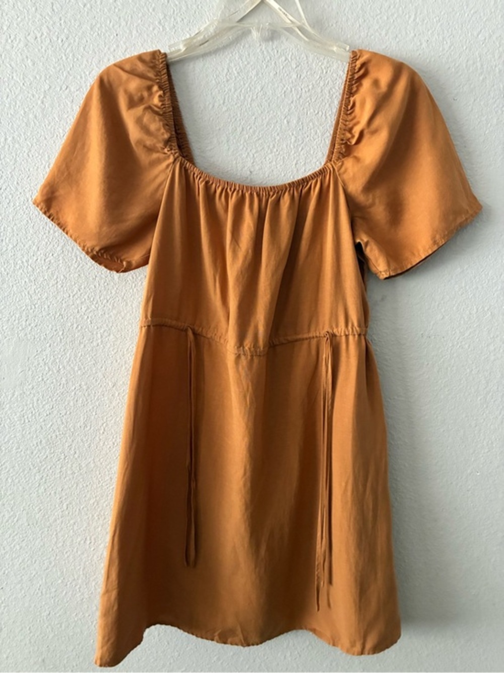 Forever 21 M Lightweight Smocked Back Mini Casual Cowgirl Style Dress Earthy EUC